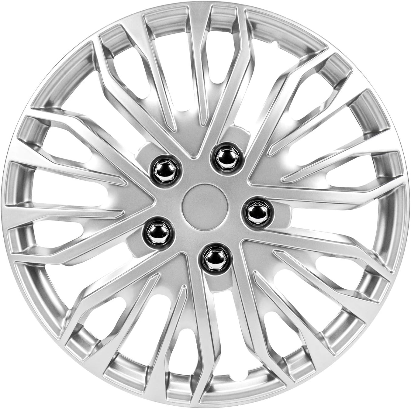 17 Inch Black and Silver Universal Wheel Covers, Set of 4 C1194