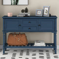 Navy Blue Wood Console Table with 2 Drawer and 1 Shelf C21737