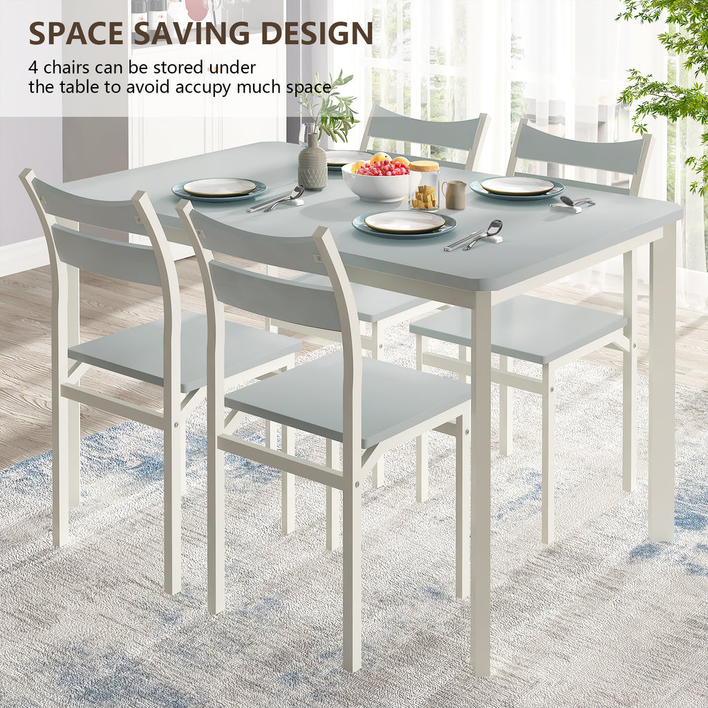43.3 inch Gray Dining Table and Chair Set with 4 Chairs M852