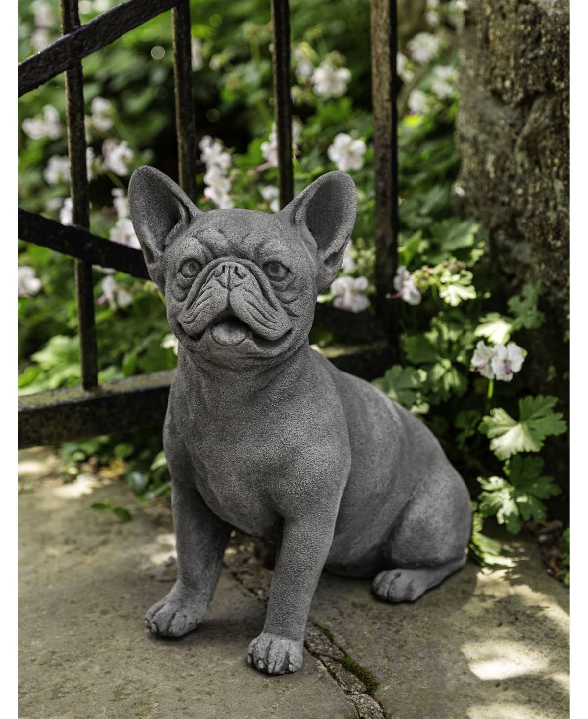 Aged Limestone Cast Stone Frenchie F6214