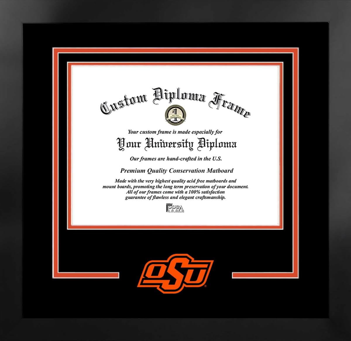 11 x 8.5 in. Black Frame Diploma X2956
