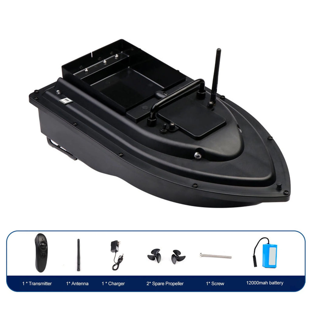 RC Fishing Bait Boat with Fish Finder, 0.75kg Loading, 500M Remote Control, Double Motor, Night Light, 12000mah Battery F56952