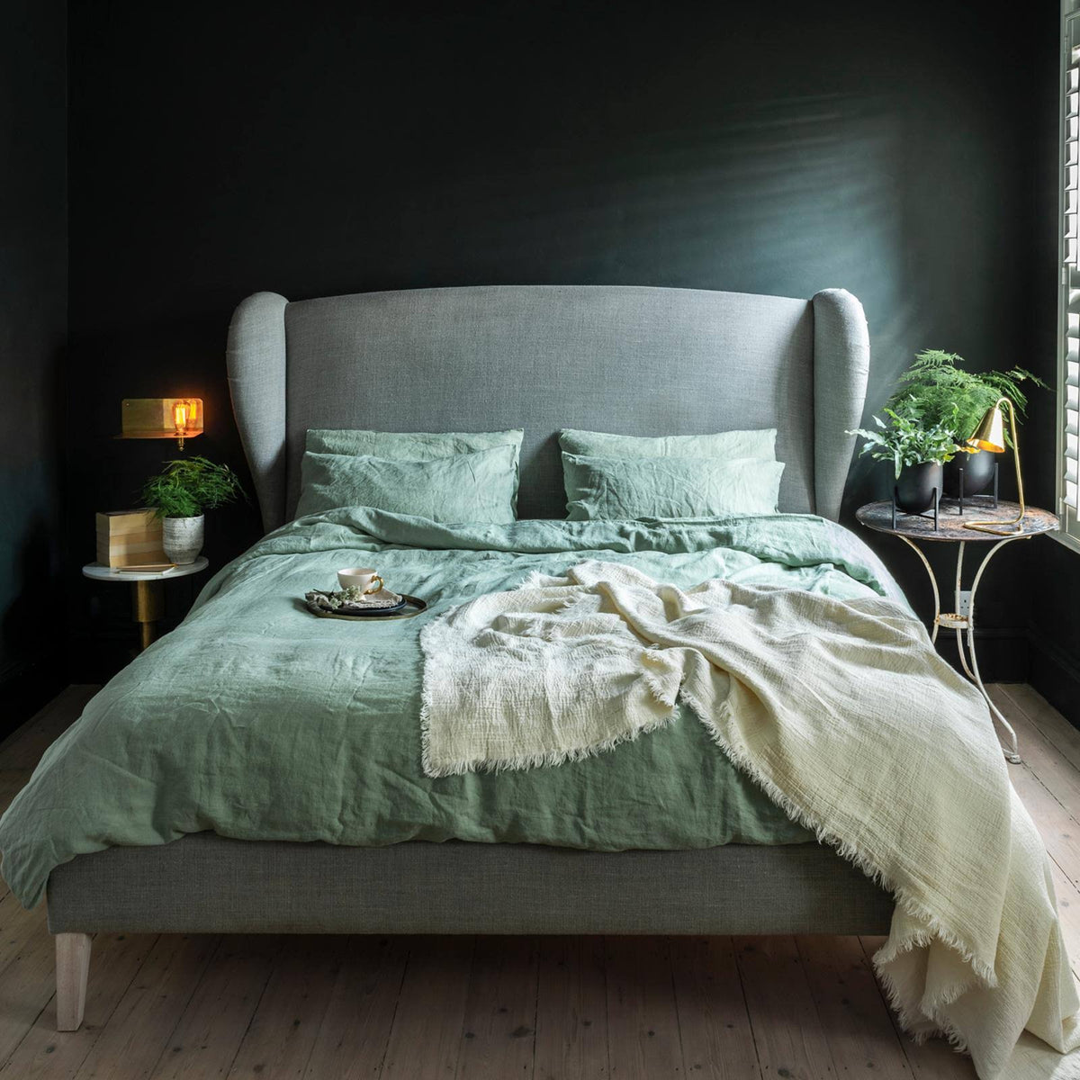 Sage Linen Flat Sheet N452