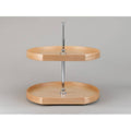 Natural Wood D-Shape 2-Shelf Lazy Susan K22606