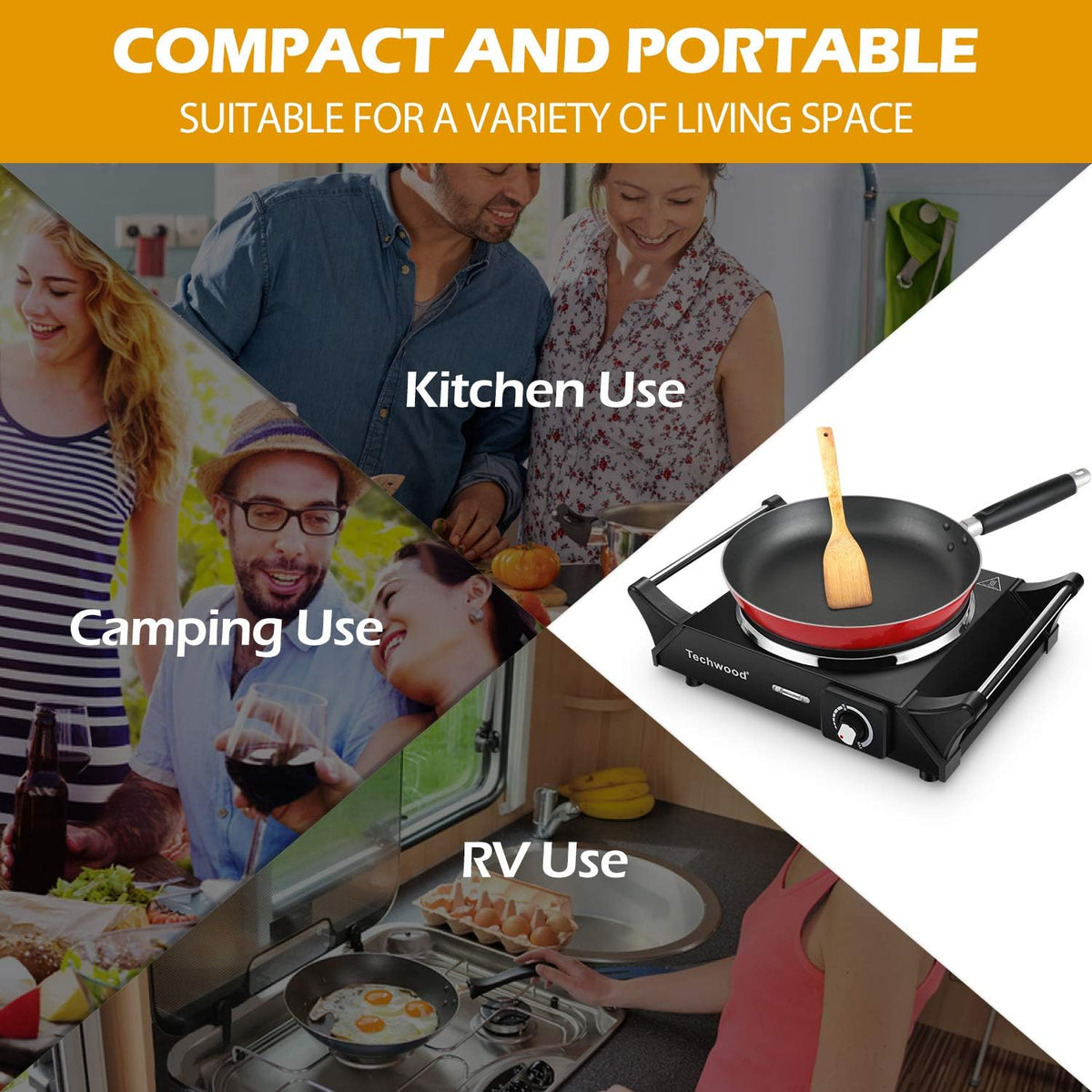 Red 1500W Countertop Single Burner Hot Plate X3686