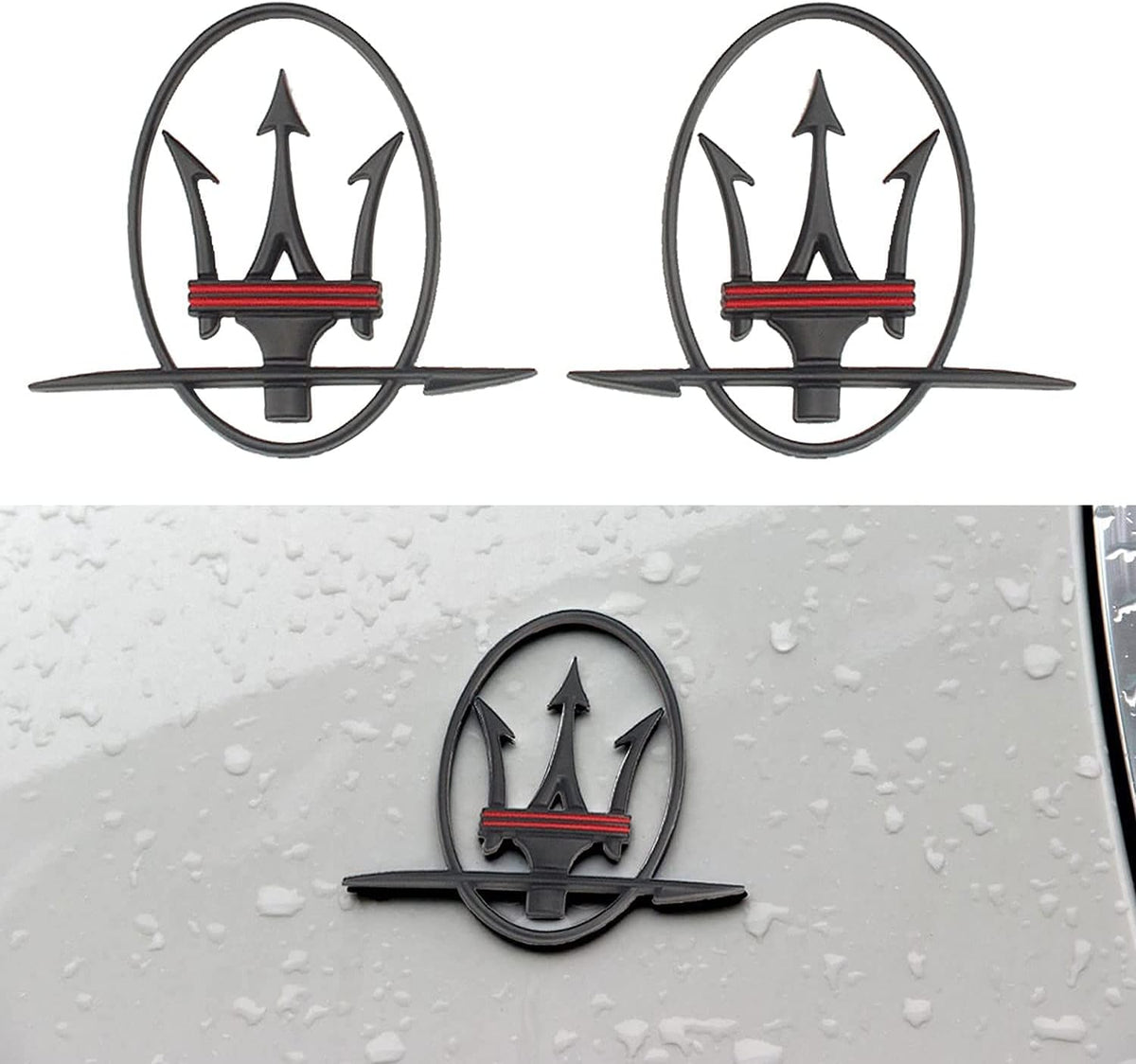 Front Silver Car Grille Emblem Badge Pack of 2 U66417