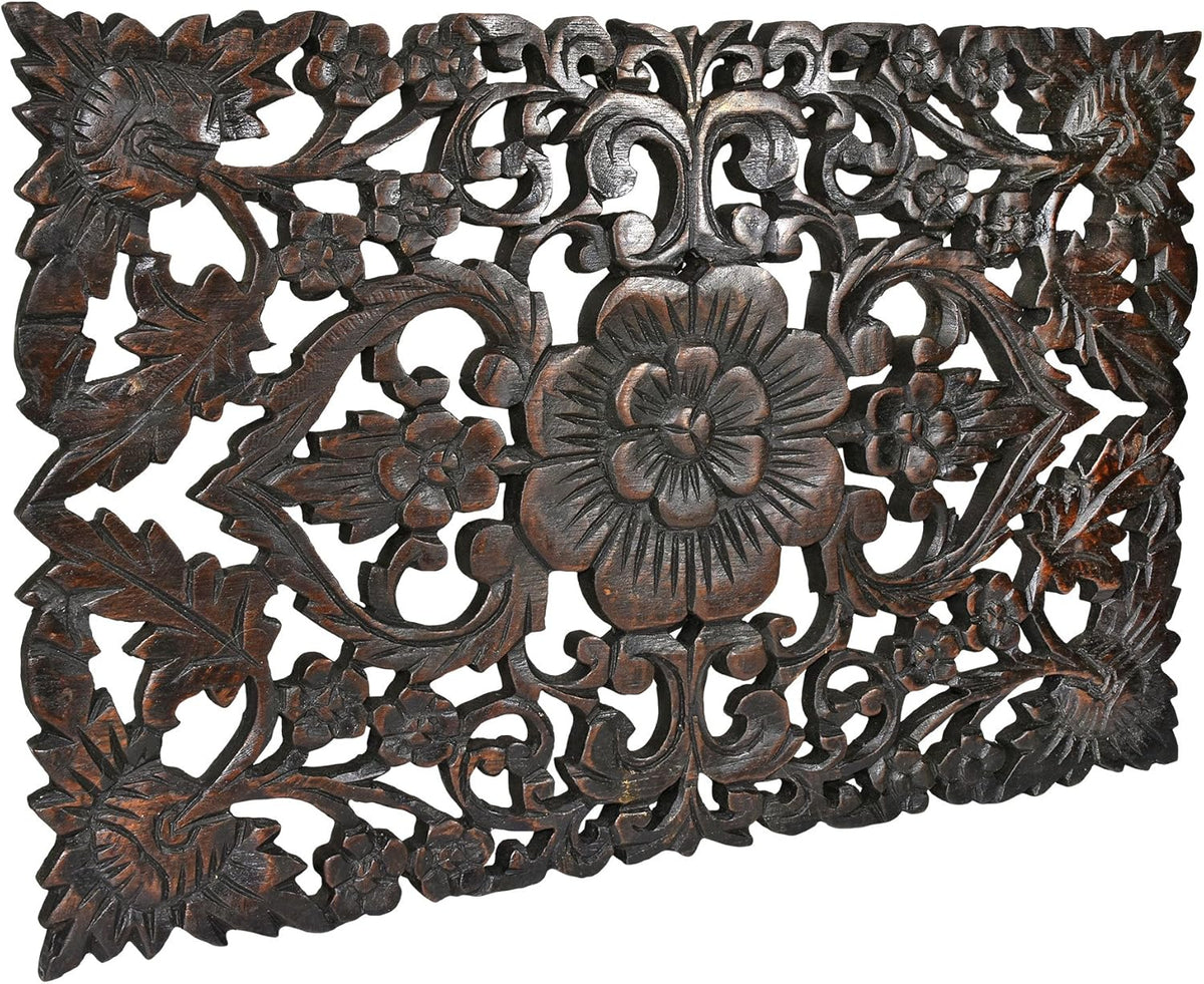 Hand Carved Teak Wood Wall Art 18 x 12 F234956