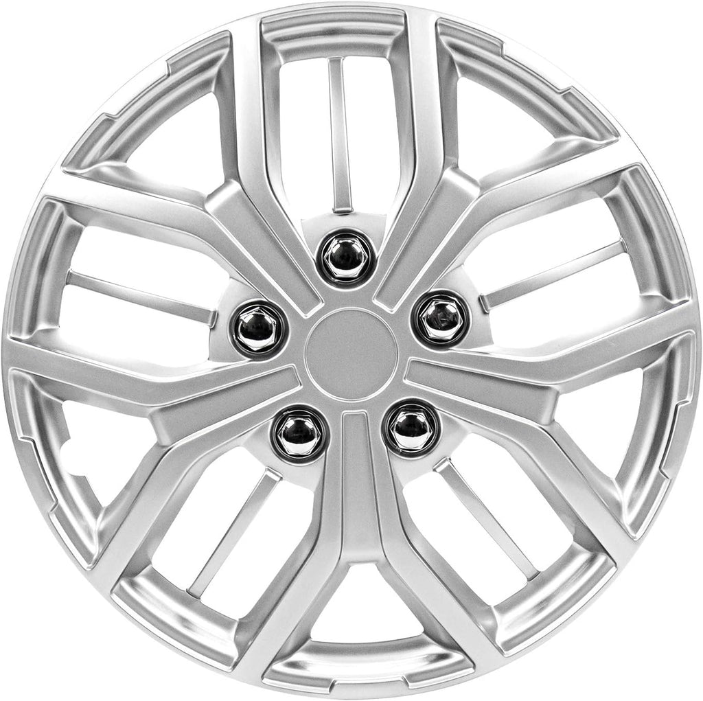 17 Inch Black and Silver Universal Wheel Covers, Set of 4 C1194