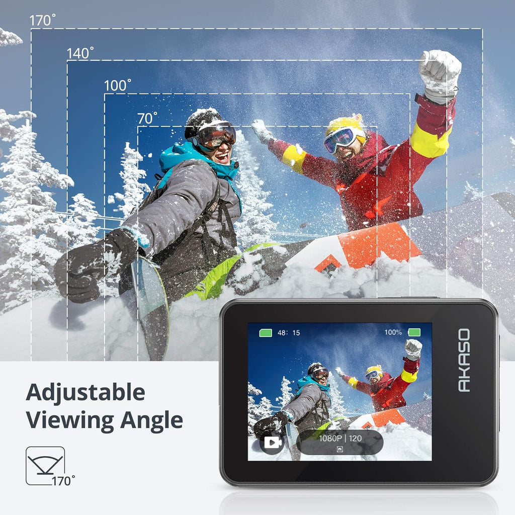 4K30FPS 20MP WiFi Action Camera with Touch Screen IPX8 Waterproof Camera EIS 2.0 External Mic with 2X 1350mAh Batteries Z450