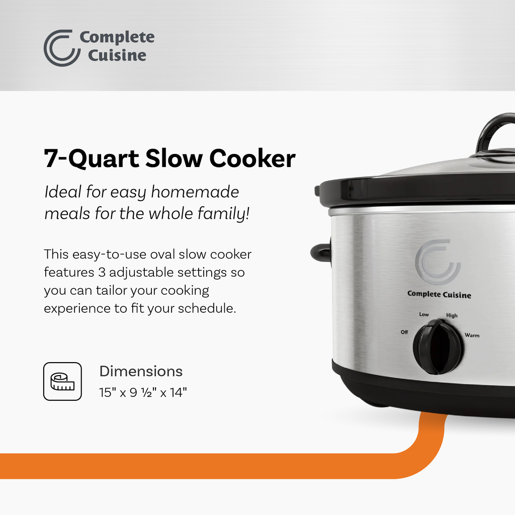 7-Quart Oval Stainless-Steel Slow Cooker Q9478