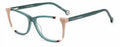 Rectangle Teal/Brown Eyeglasses S654