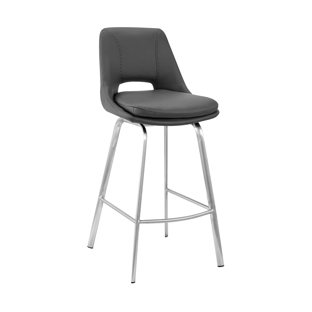Gray/Steel Swivel Counter Stool I328515