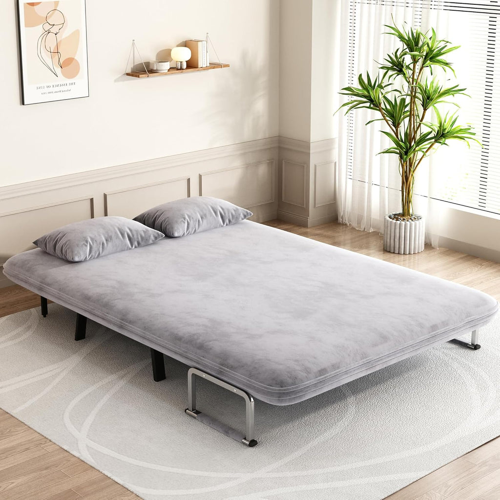Folding Chair Bed Convertible Sleeper Sofa with Adjustable Backrest and Pillow F6702