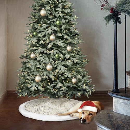 48inch White Faux Fur Christmas Tree Skirt T9430