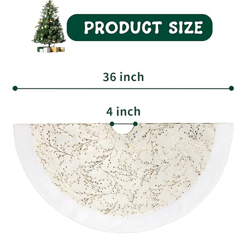 48inch White Faux Fur Christmas Tree Skirt T9430