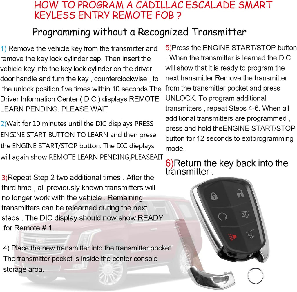 Keyless Entry Remote Control Smart Car Key Fob 1piece Pack of 2 E4812