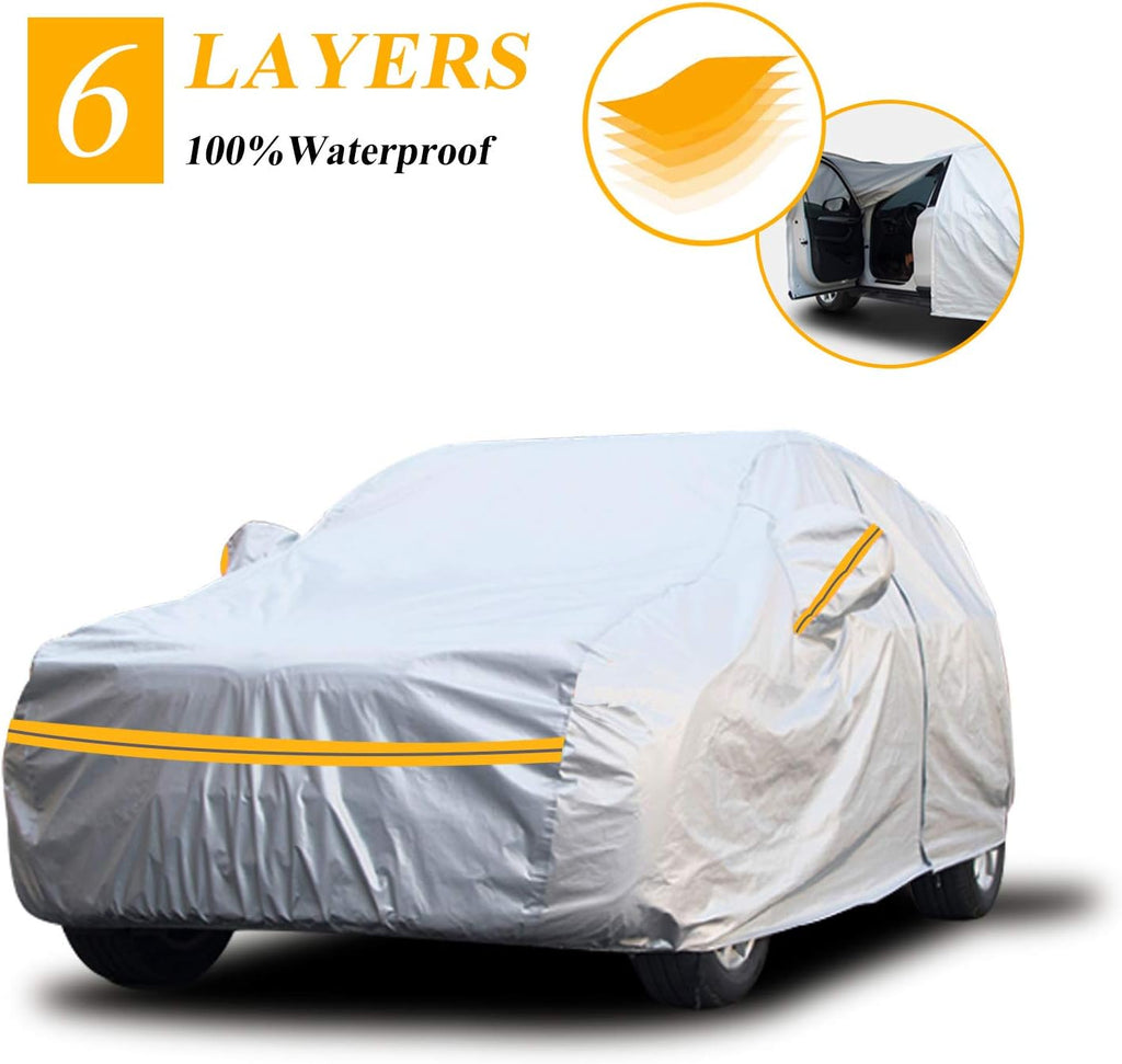 6 Layers Waterproof Car Cover with Zipper Cotton K27015