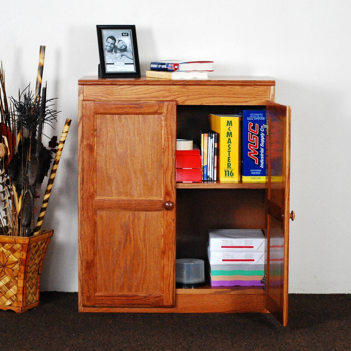 Coastal White 36 inch Storage Cabinet with 2 Shelves W7275