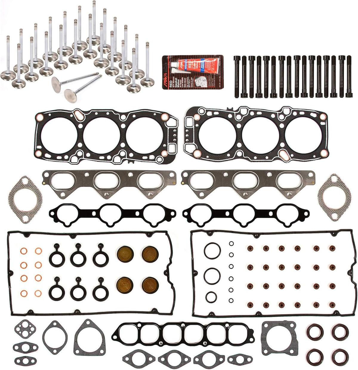 Head Gasket Set Intake Exhaust Valves for 3.0 6G72 N221
