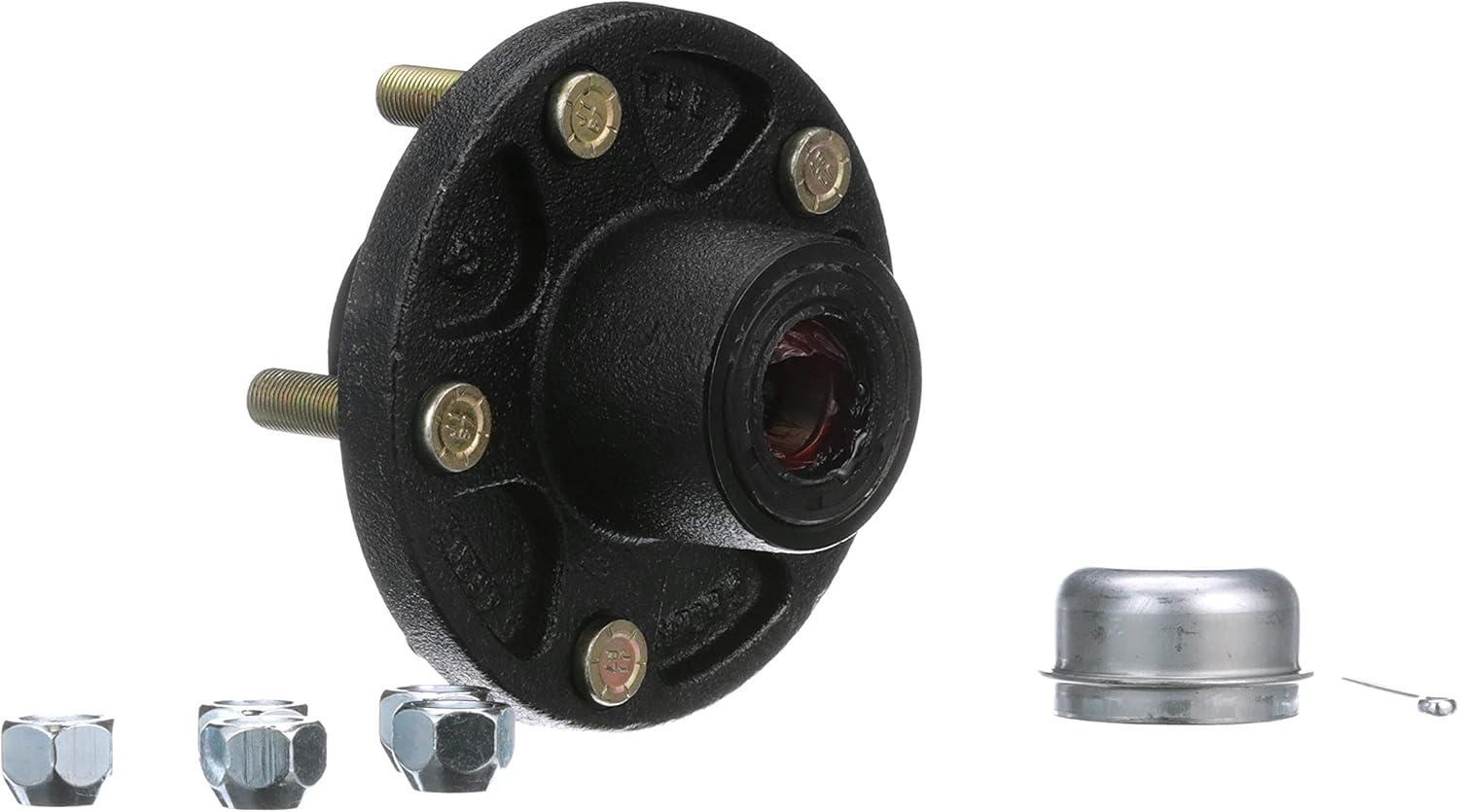 Black 1-Piece Trailer Wheel Hub, Pack of 2 Q378