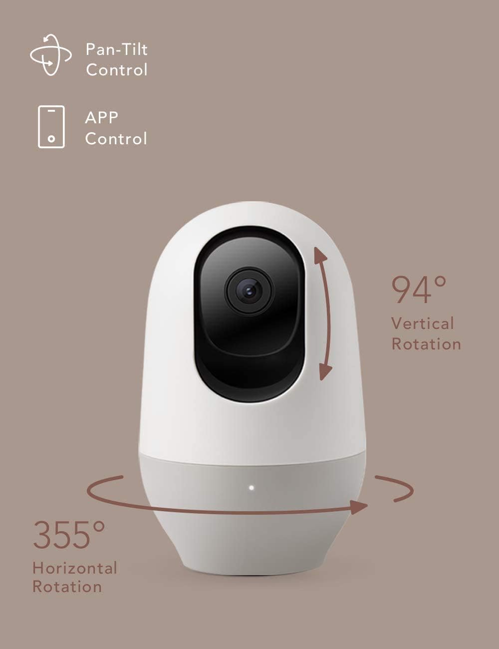 Pet Camera with SD Card, 360-degree Full HD WiFi Security Camera with Motion Tracking A571661