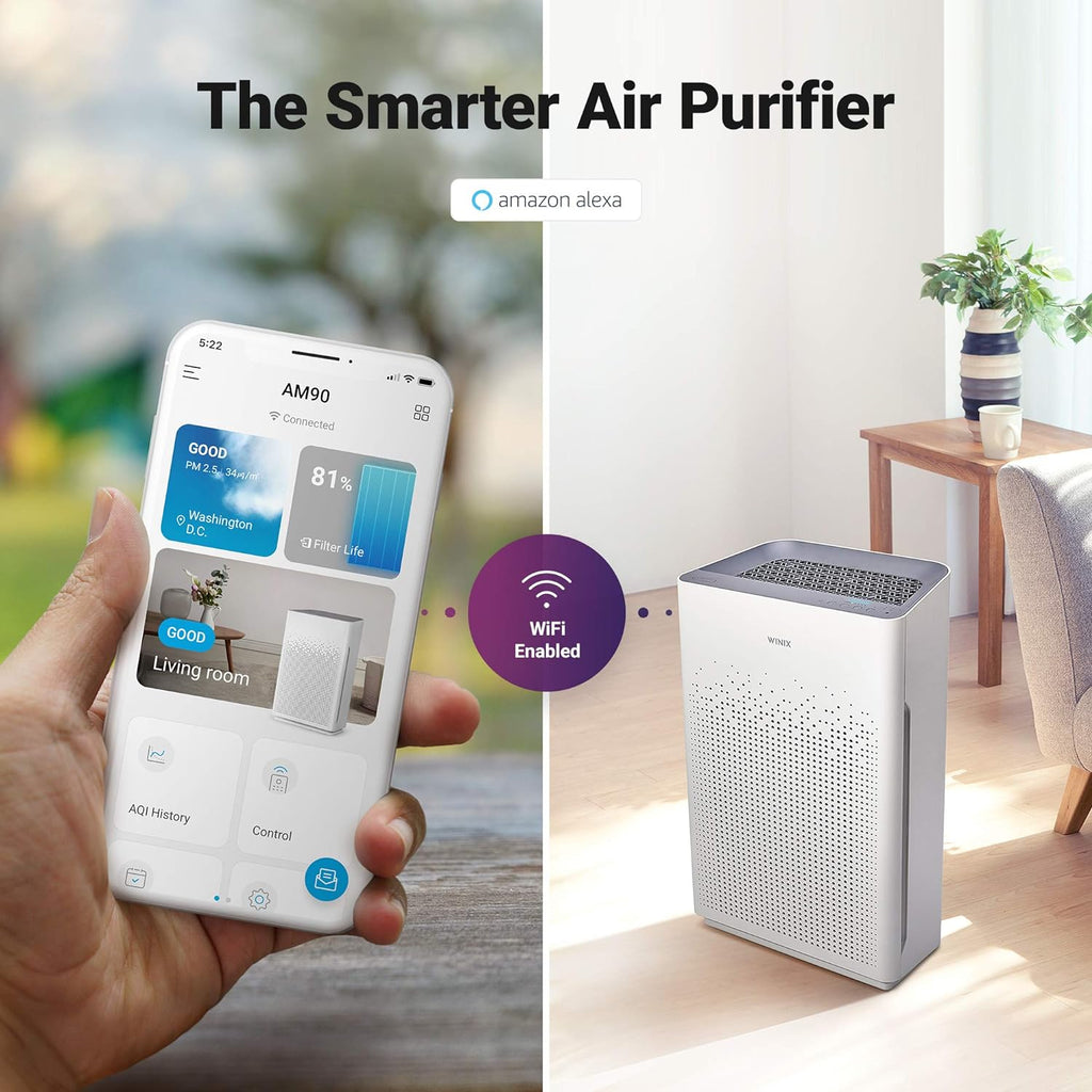 Wi-Fi Air Purifier, 360sq ft Room Capacity C529417