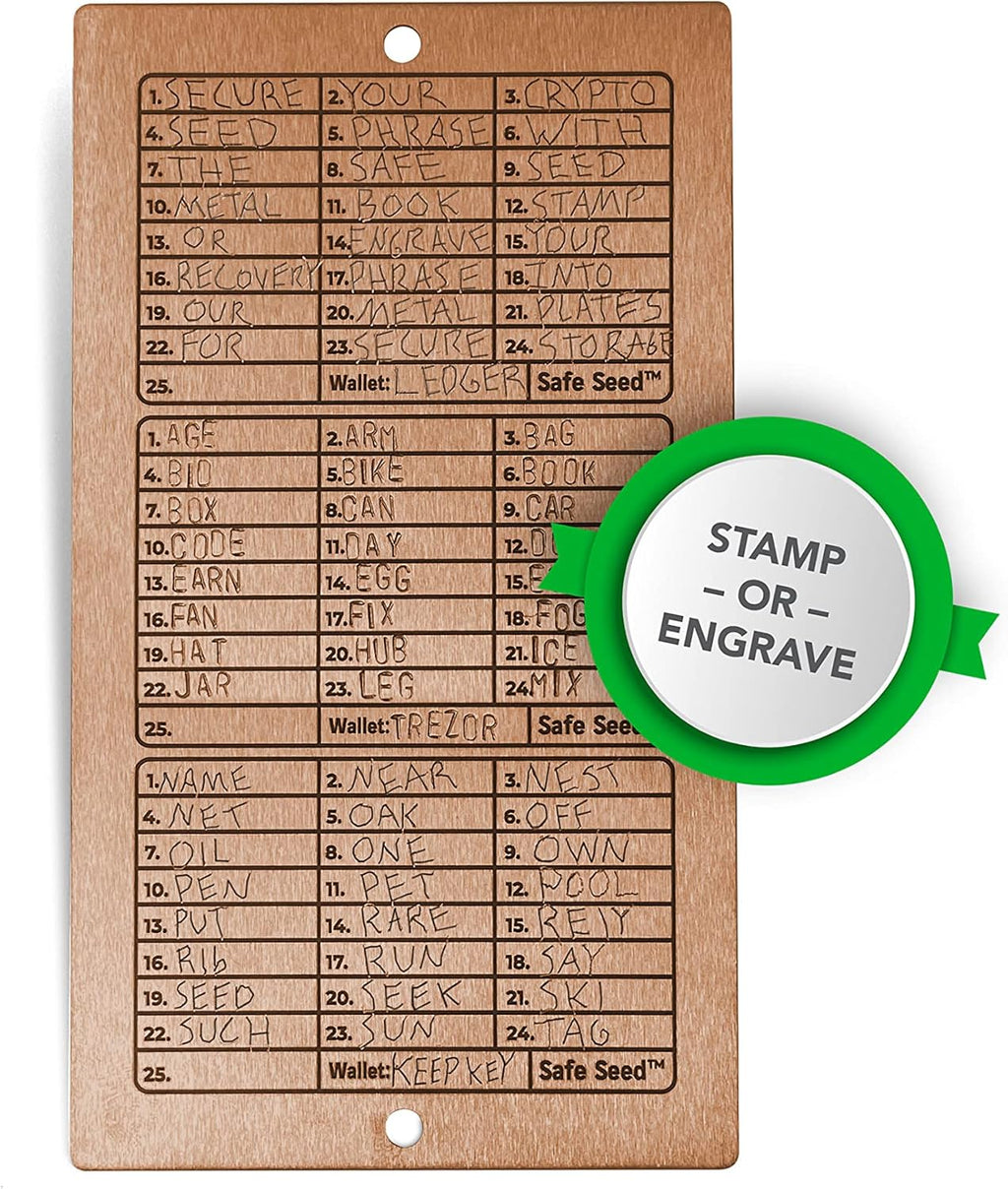 Copper Edition Metal Book Seed Phrase Hardware Cryptocurrency W9104