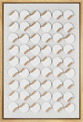Framed Canvas Print Wall Art Textured White Blocks Abstract Shapes 16x24 D7564