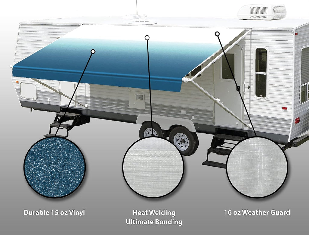 Ocean Blue Fade Awning Fabric 16' T493868