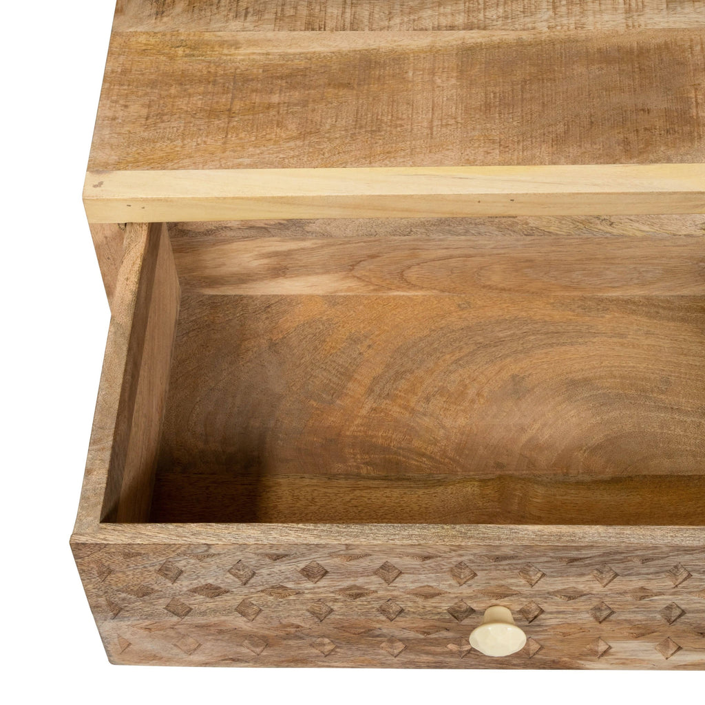 Solid Wood Nightstand (Set of 2) - Weathered Light Natural Tone E119