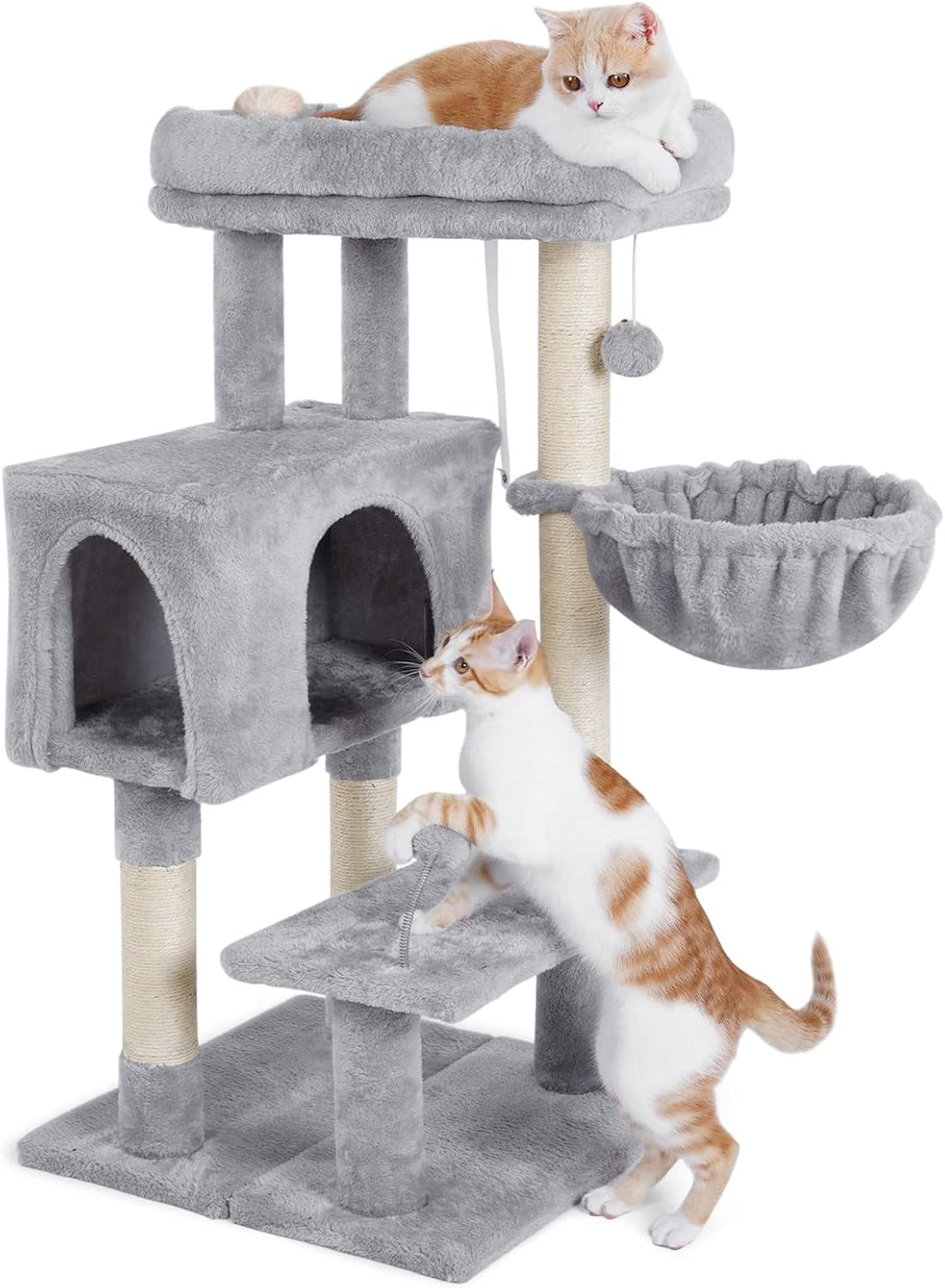 Cat Tree with Adjustable Base, Multi-Level Cat Furniture, Pack of 2 D852