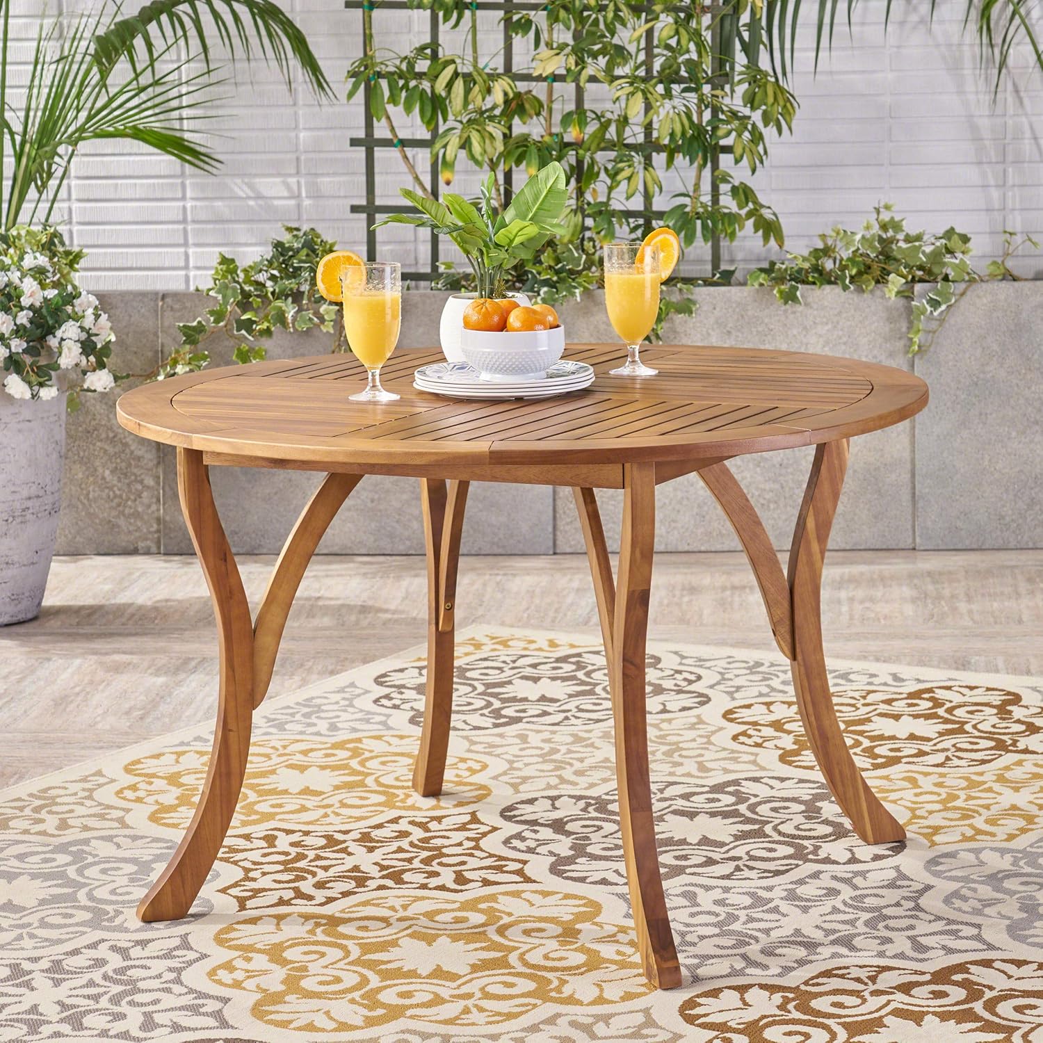 47 Round Acacia Wood Dining Table T96388