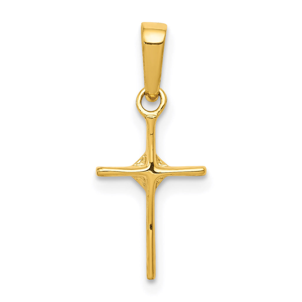 14K Yellow Gold Diamond Cross Pendant Charm with Rope Chain Necklace 20'' Y77684