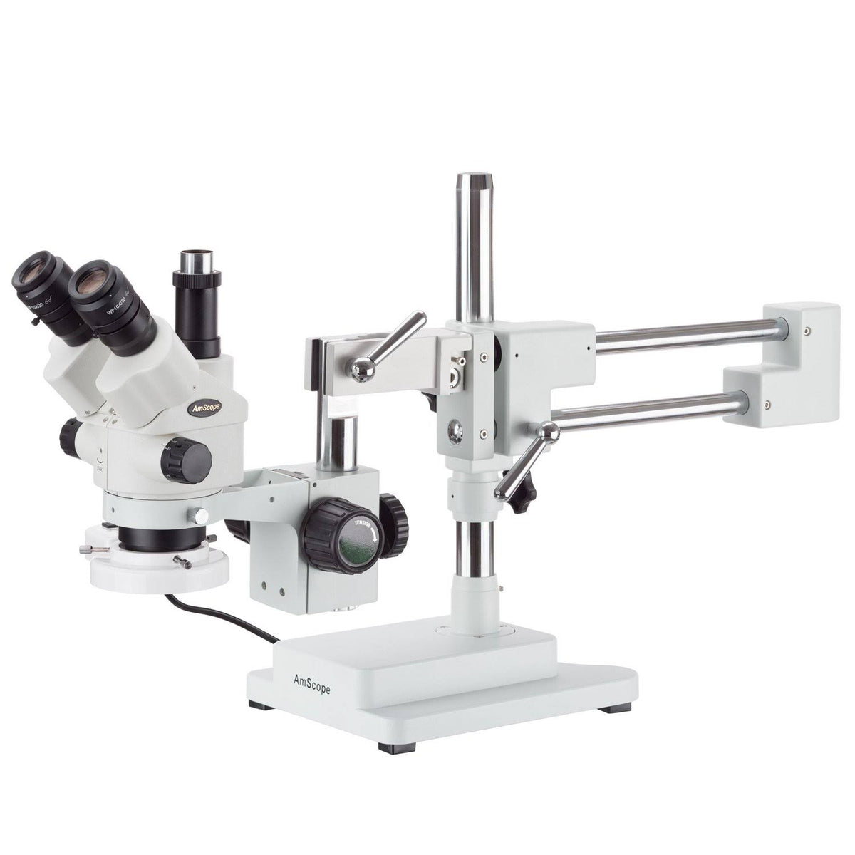 7X-45X Simul-Focal Stereo Zoom Microscope on Boom Stand with Fluorescent Light and 5MP USB3 Camera Y329703