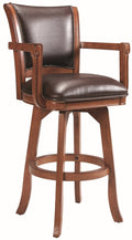 Medium Brown Oak Swivel Arm Bar Stool Q52104