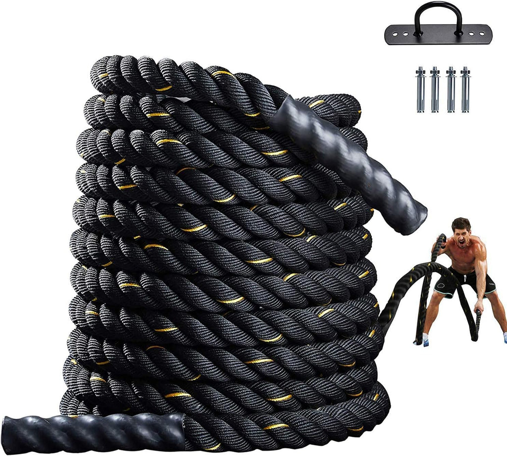 30Ft 1.5 Inch Heavy Dacron Battle Rope with Anchor N98462