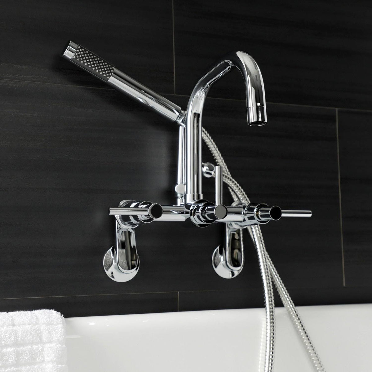 Brushed Nickel Wall Mount Clawfoot Tub Faucet P116952
