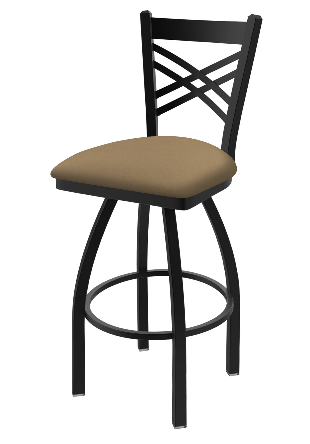 36x22 Swivel Bar Stool with Black Wrinkle Finish and Canter Sand Seat X683