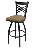 36x22 Swivel Bar Stool with Black Wrinkle Finish and Canter Sand Seat X683