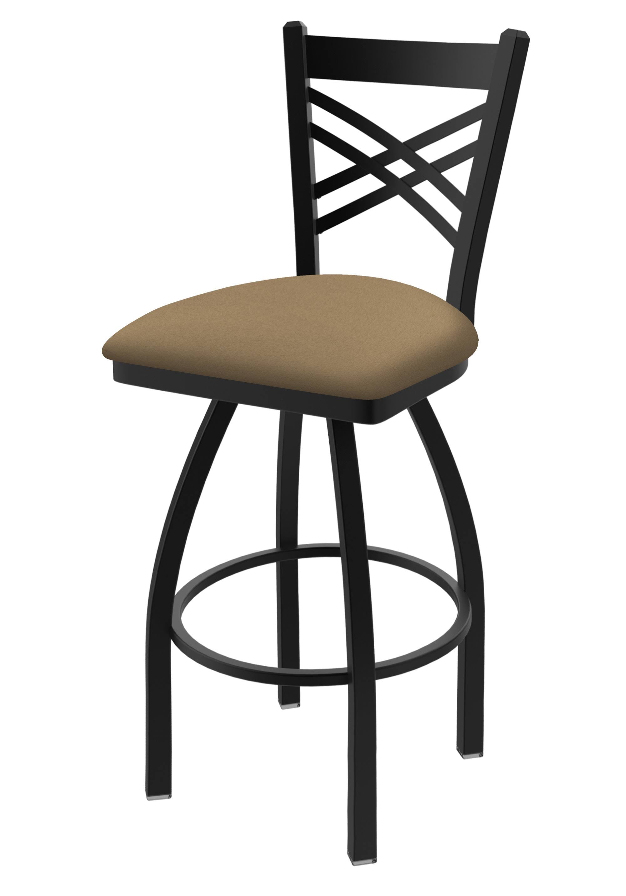 36x22 Swivel Bar Stool with Black Wrinkle Finish and Canter Sand Seat X683