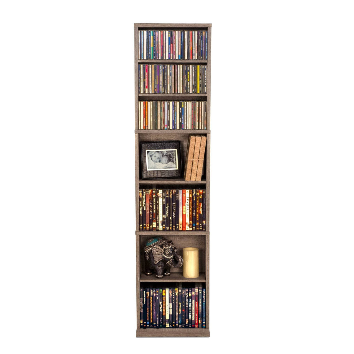 Weathered Oak Adjustable Media Cabinet Z68608