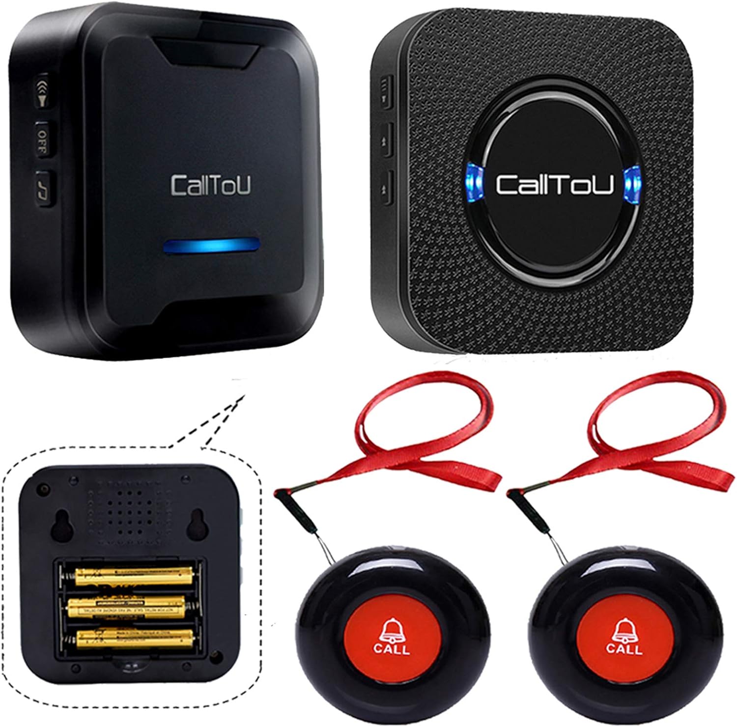 Wireless Nurse Alert System with 1 Portable Receiver + 3 SOS Waterproof Buttons O441258