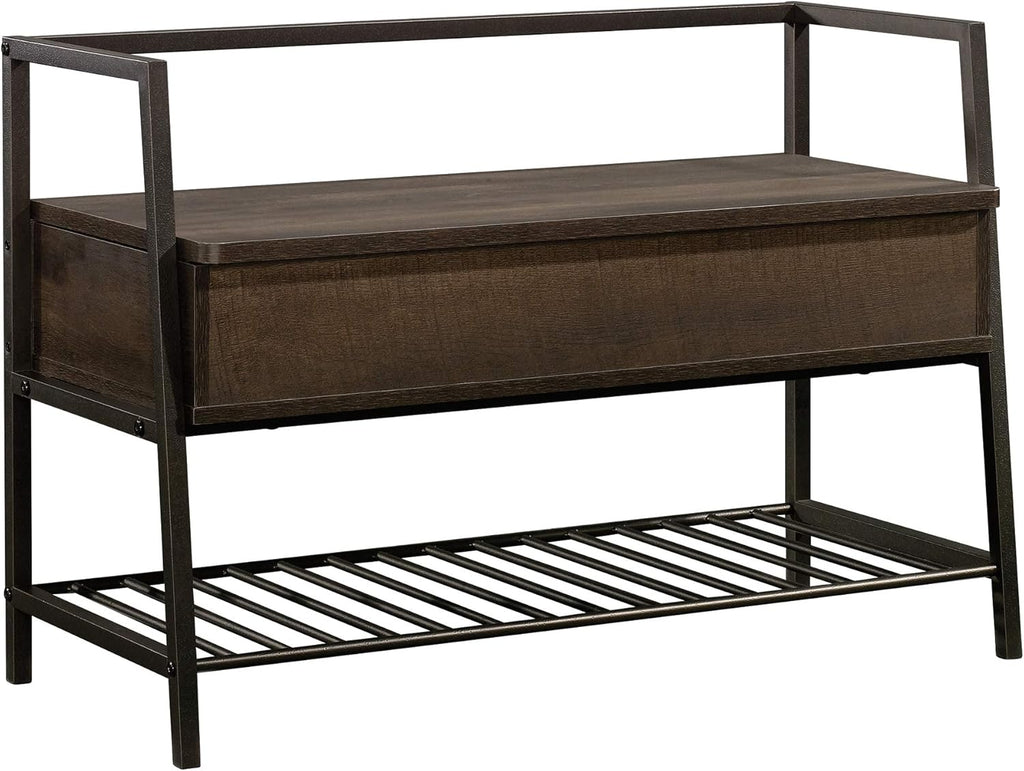 Storage Bench and Tall Bookcase, Charter Oak Finish I645035