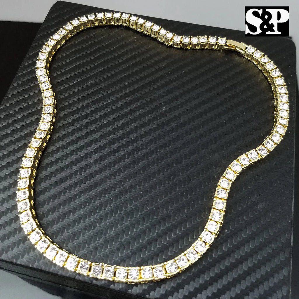 Choker 16" 1 Row Diamond Tennis Chain & Necklace Set I3501