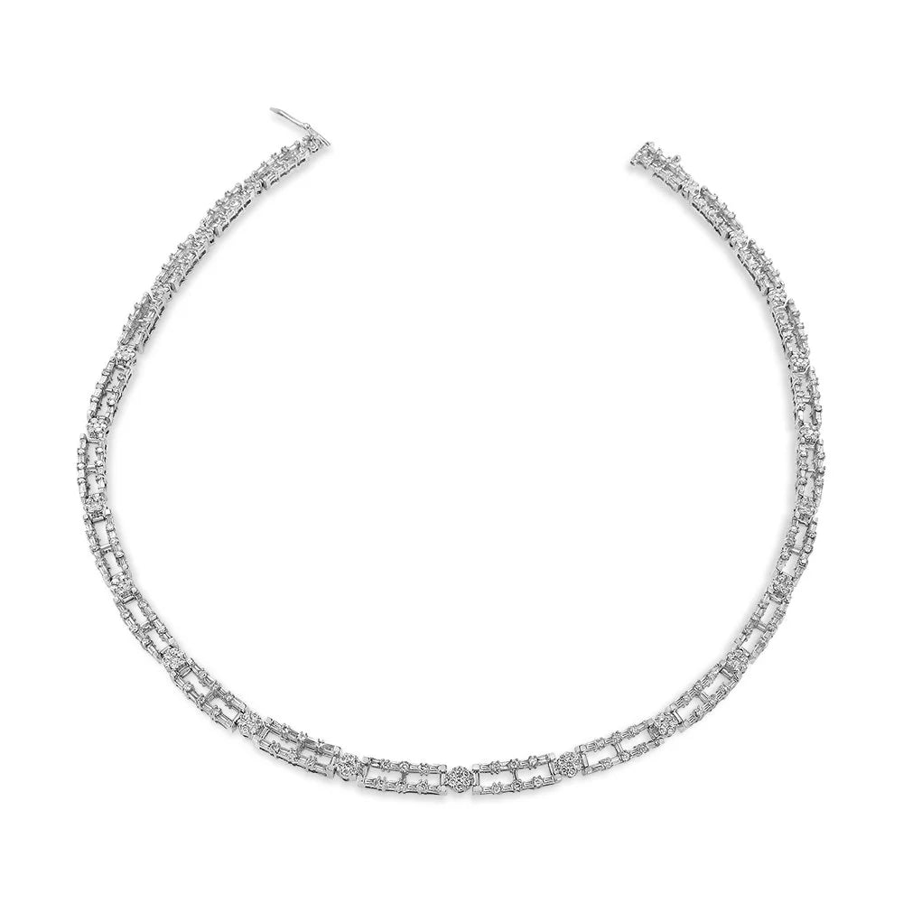 14K White Gold Diamond Choker Necklace R983356