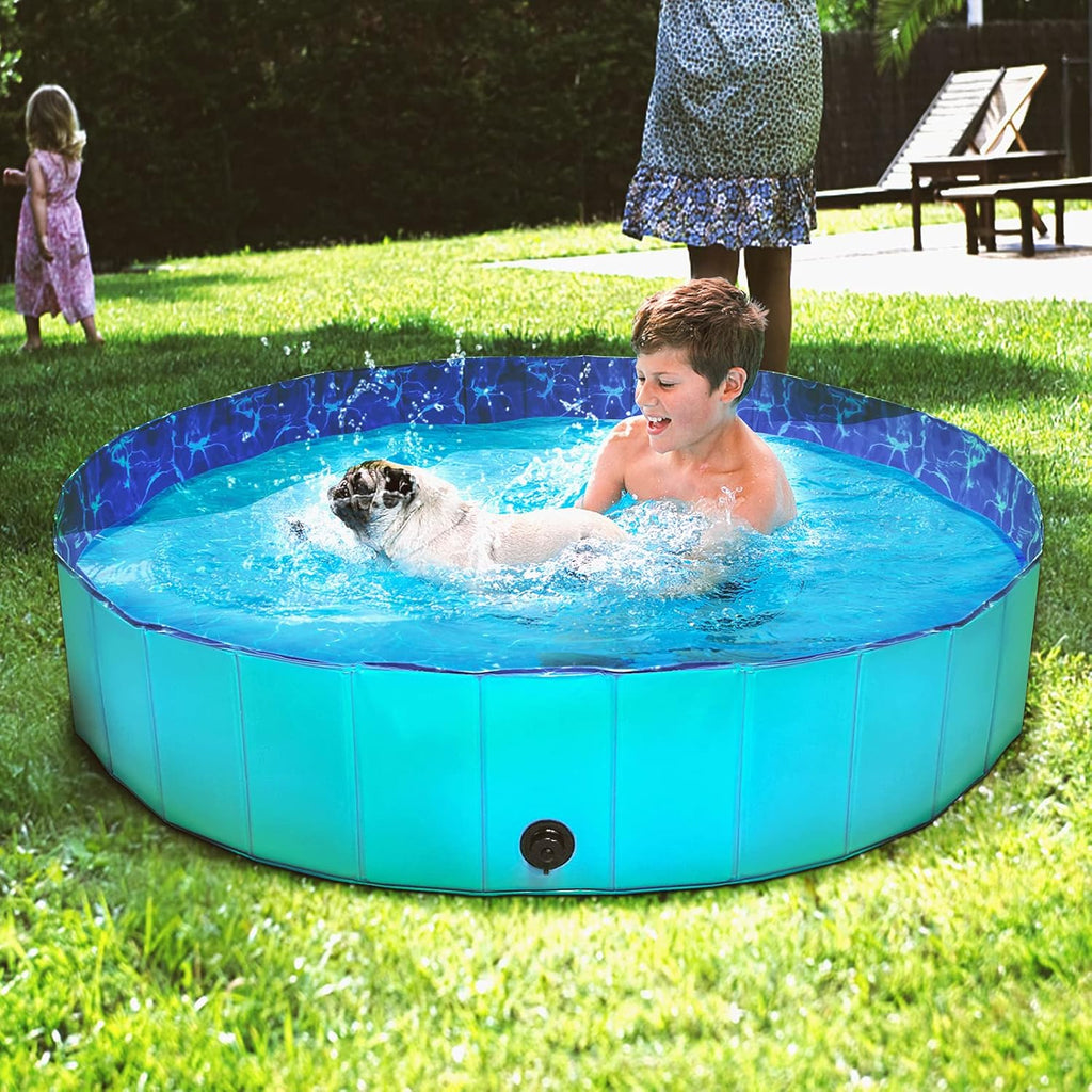 Collapsible Dog Pool with Non-Slip PVC Board L165856