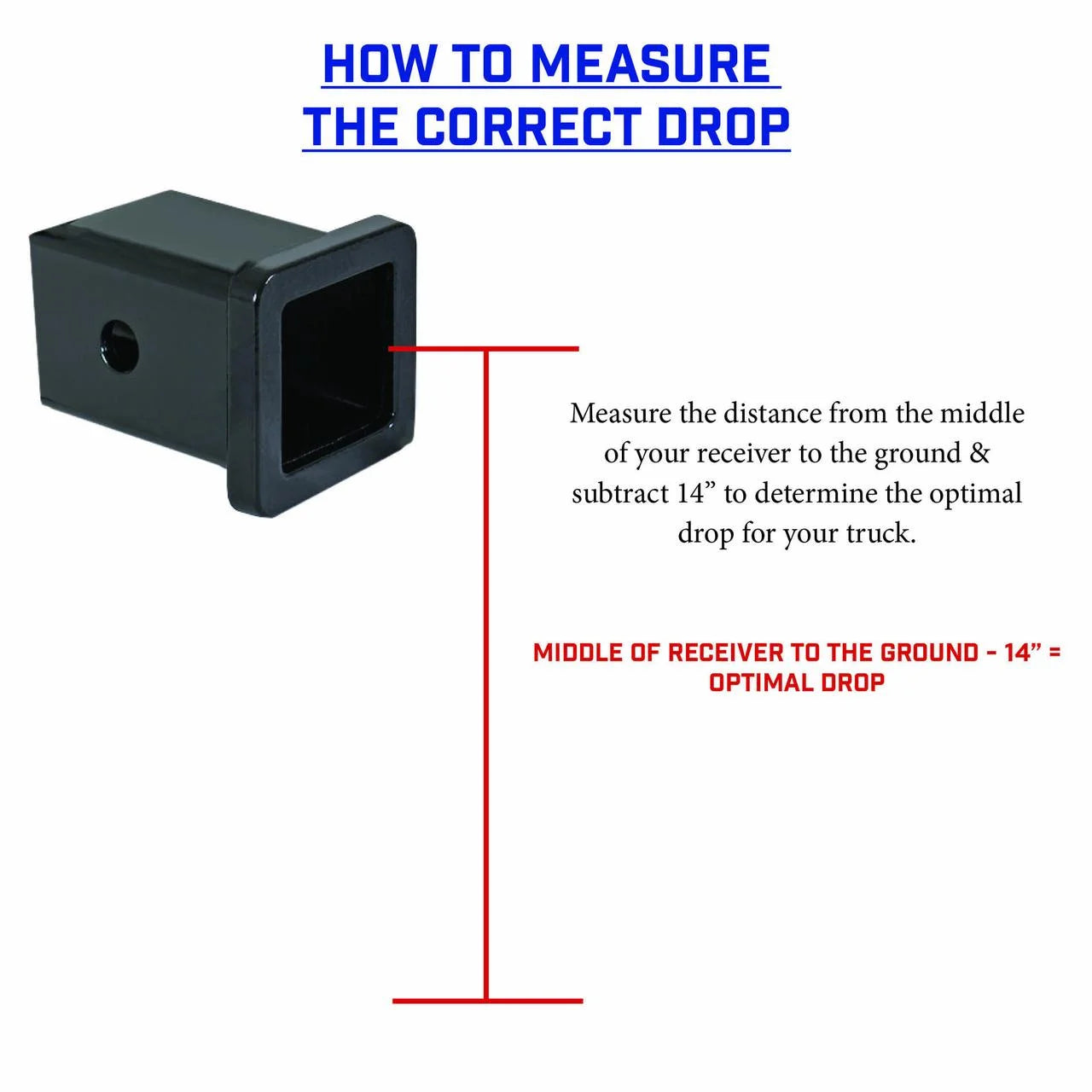 Adjustable 17.5" Drop Hitch with Stabilizer Kit for 2" Receiver I258797
