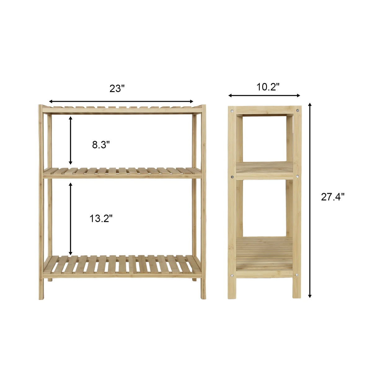 Bamboo Storage Shelf with Display Rack, 23"x10"x27" Natural J735213