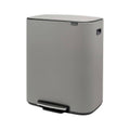 Concrete Grey 60-Liter Steel Pedal Bin Trash Can C672