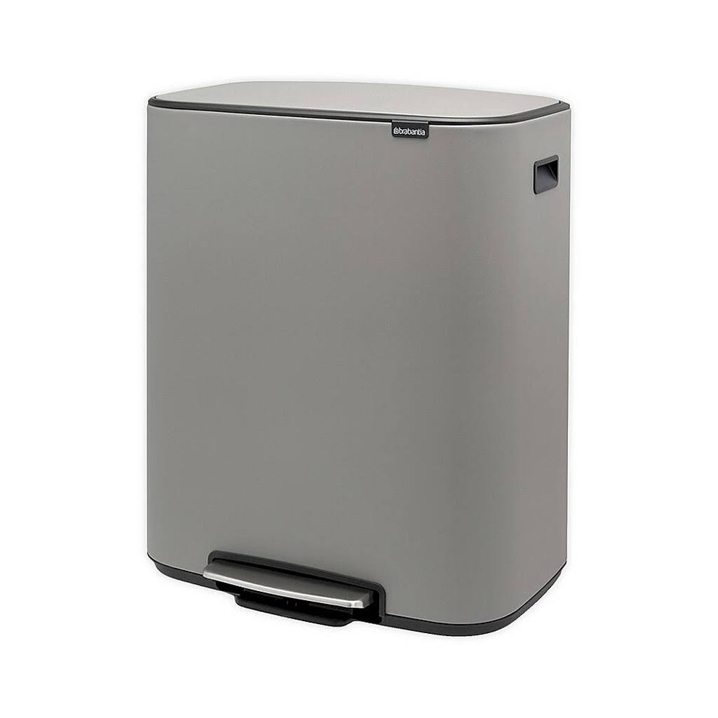 Concrete Grey 60-Liter Steel Pedal Bin Trash Can C672